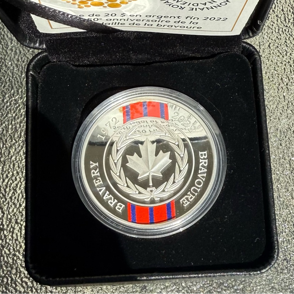 2022  Royal Canadian Mint 50th Anniversary of Medal of Bravery Fine Silver Coin